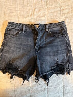 Women's Distressed Black Jean Shorts